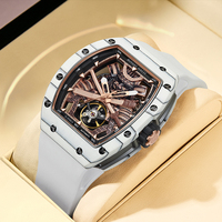 Montre mécanique automatique de luxe Bonest Gatti BG9008, style samouraï, squelette, saphir, fibre de carbone, vente chaude transfrontalière