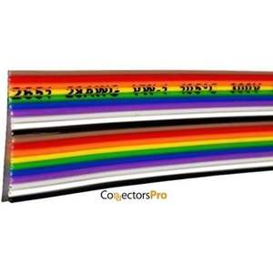 Accesorios para PC, Cable Plano de Cobre Arcoíris, 20P, 10 Pies, 28 AWG, Trenzado, para Conectores de 2.54mm - Product Image 4