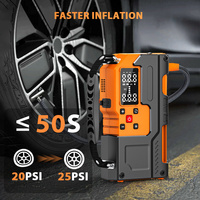 Portable Air Compressor Tire Inflator with Car Jump Starter 10000mAh Battery LED Emergency Light Power Bank with DC12V Supported