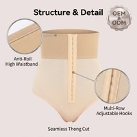 Culotte gainante anti-roulement taille haute pour femme, contrôle du ventre, grandes tailles, sans couture, sculpte-fesses et corps entier