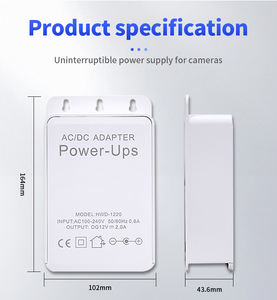Fuente de alimentación conmutada de voltaje constante UPS de 12V, 2A, fuente de alimentación <span class=keywords><strong>CCTV</strong></span> de plástico para enrutador Wifi, módem, cámara <span class=keywords><strong>CCTV</strong></span> para el hogar - Product Image 6