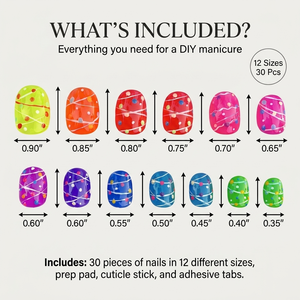 30 <span class=keywords><strong>Uñas</strong></span> <span class=keywords><strong>Postizas</strong></span> con Diseño Festivo, Luces de Colores, Venta al por Mayor, Personalizables, Reutilizables, Puntas de <span class=keywords><strong>Uñas</strong></span> Artificiales de ABS - Product Image 2