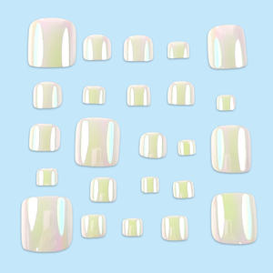 Autocollant pour les ongles de <span class=keywords><strong>pied</strong></span> pour <span class=keywords><strong>manucure</strong></span>, 24 pièces, <span class=keywords><strong>couleur</strong></span> magique, sens avancé, mode, simple, français - Product Image 3