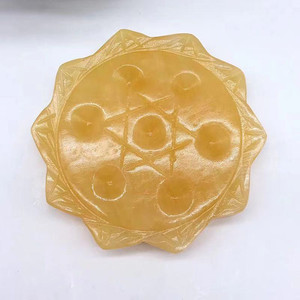 Fengshui — pierre de guérison naturelle, en <span class=keywords><strong>jade</strong></span> <span class=keywords><strong>jaune</strong></span>, 7 étoiles, lotus, avec lingot, pour la décoration de la maison, vente en gros, collection 2020 - Product Image 2