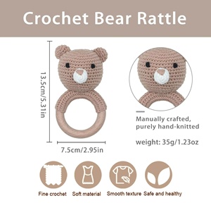 Giocattolo di coniglio fatto a mano all'uncinetto per bambini - Product Image 6