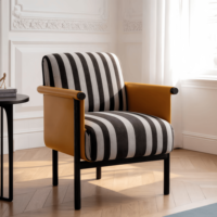 Fauteuil de détente moderne en teck doré, écologique, rembourré en mousse, avec doublure en coton, pour chambre, hôpital, maison, bureau, salle à manger, salon