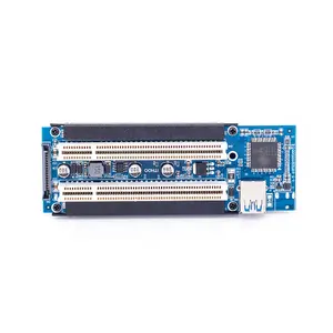 PCI E X1 X4 X8X16-デュアルPCIEスロットアダプターPCIExpress-2 PCIEカード (USB3.0エクステンダーケーブル付き) シリアルパラレルサウンドカード