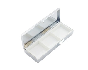 Metal rectangular 3 grids pill box portable Small Medicine box Travel pill storage cases