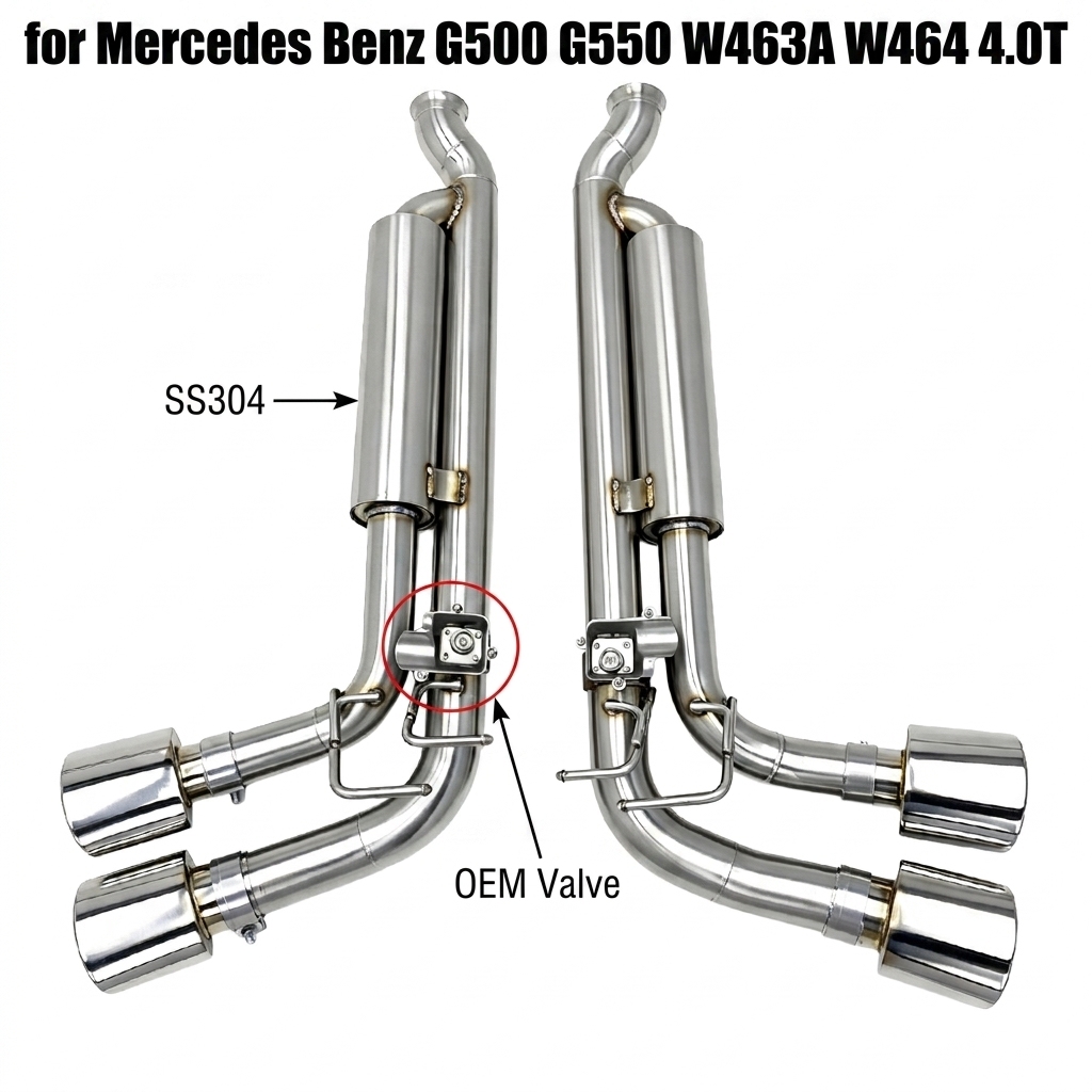 VantaFlow High Performance Stainless Steel Catback Exhaust for Mercedes Benz G500 G550 W463A W464 4.0T 2018-2026 OEM Valve Control