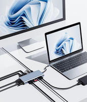 11 in 1 Multiport Tipe C ke USB3.0*2++USB2.0*2 +USB-C PD Pengisian Daya + 4K HD+SD+TF +Audio 3.5mm +1000mbps+VGA Adaptor Hub USB-C