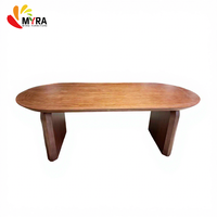 Table à manger en bois au design moderne et simple, de forme ovale, pour la maison et le bureau, aucun assemblage requis, meubles de salle à manger