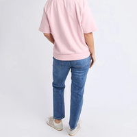Sweat-shirt personnalisé pour femme, rose pâle, à manches courtes, col montant semi-zippé, coupe décontractée raglan, vente en gros