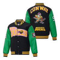 En stock Veste universitaire brodée style baseball vintage, avec manches en cuir PU, style mode urbain et scolaire, pour jeunes, au look attrayant, inspirée des films
