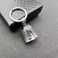 Acier inoxydable Mode Tendance Nouveau Hommes Vintage Croix Cloche Vent Rétro Punk Hip Hop Rock Croix Personnage Pendentif Collier Cloche