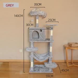 Multi-livello di legno moderno gatto torre alta grigio dal pavimento al soffitto Pet <span class=keywords><strong>Cat</strong></span> prodotto moderno gatto albero e graffio - Product Image 6