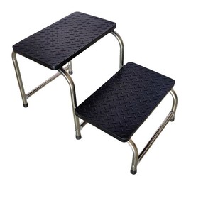 Stainless Steel <b>Step</b> Stool Double Layer Detachable Footrest For Elder Home Use Living Room Black Metal Shoe Changing <b>Bench</b> - Product Image 4