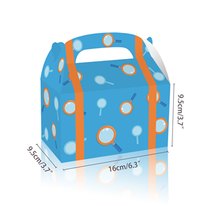 DD351 naranja azul fiesta Favor cajas azul naranja dibujos animados papel tratar cajas para fiesta de cumpleaños Baby Shower fiesta suministros - Product Image 4