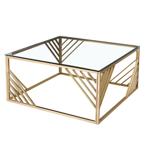 <span class=keywords><strong>Tavolo</strong></span> di Lusso Moderno in Metallo Dorato con Piano in Vetro Temperato e <span class=keywords><strong>Gambe</strong></span> in Acciaio Inossidabile, Bestseller 2026 - Product Image 2