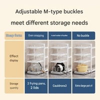 Étagère réglable de 20,8 pouces pour casseroles, fours, ustensiles de cuisson en fonte lourds, capacité 120 lb, organisateur sous-meuble à 8 niveaux pour casseroles, poêles et couvercles