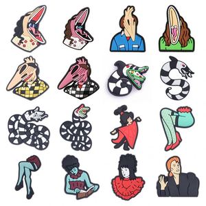 Anime Custom Halloween Horror Sally <span class=keywords><strong>Jack</strong></span> <span class=keywords><strong>Killer</strong></span> Scream <span class=keywords><strong>the</strong></span> Nightmare Before Christmas Cartoon Clog Charms Pvc Decoration Buckle - Product Image 1