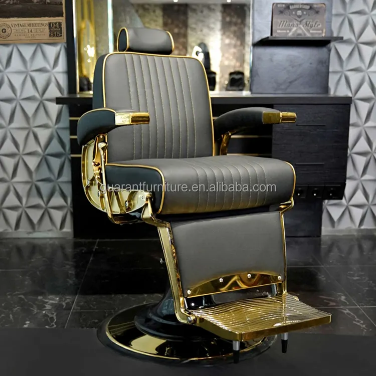 modern luxury black with gold antique barber chair hot sale high quality barber chairs