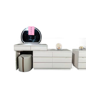 Meuble de <span class=keywords><strong>maquillage</strong></span> intégré avec miroir et rangement pour chambre à coucher, style moderne et minimaliste, en bois, pour le commerce transfrontalier - Product Image 5