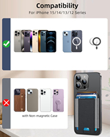Funda Magnética para iPhone 14, Funda Magnética de Cuero PU para Apple 13 Pro con Ranuras para Tarjetas, Tela Elástica, Imán Fuerte, Portátil