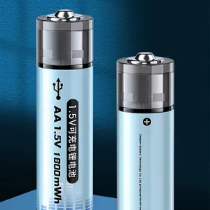 도매 다목적 No.5 USB 충전식 배터리 고용량 1800mwh 1.5v 리튬 이온 배터리