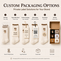 Chaussettes en coton mélangé côtelées brodées sur mesure, OEM ODM, avec logo de marque privée pour femmes