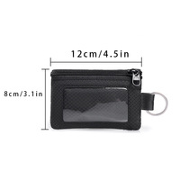 Cartera Delgada Mini RFID Antirrobo con Cordón para Llaves, Organizador de Tarjetas con Múltiples Ranuras, Porta Tarjetas Diario
