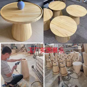 Modern Livingroom Furniture Events Wedding Wooden Coffee Table Nordic Solid Oak Wood Round Table Tea Side Table