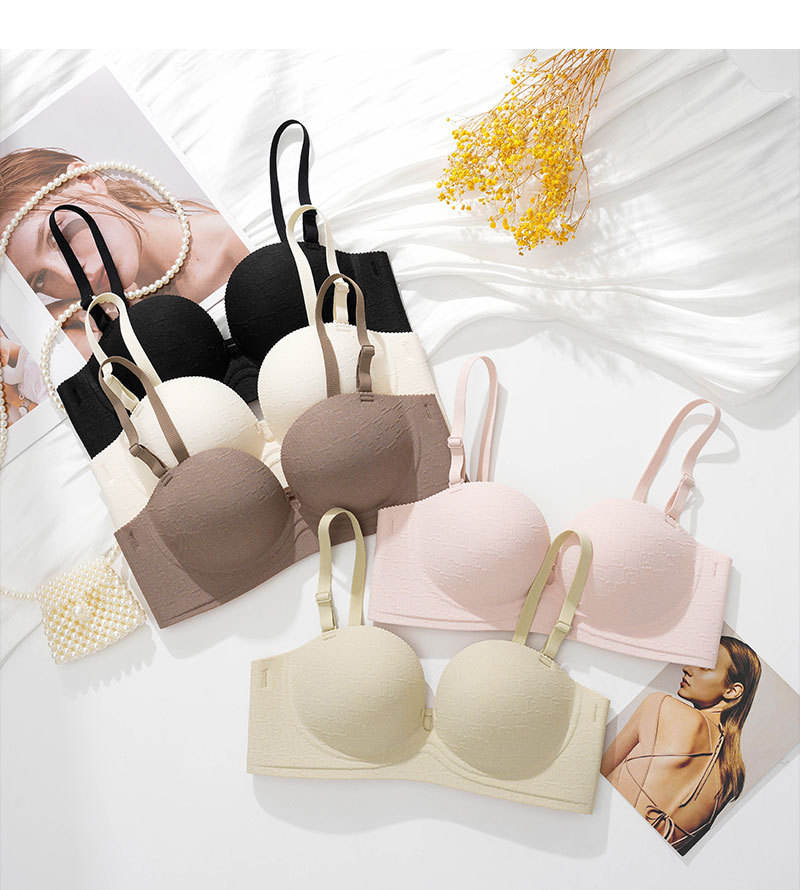 One Piece Anti Slip Strapless Solid Color Underwear Soft Skin Friendly  Breathable Anti Sagging Women's Bra