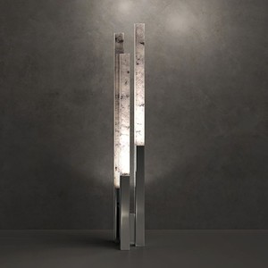 Lámpara de Pie de Acero Inoxidable con Aspecto de Mármol, Luz LED para Sala de Estar, Lámpara de Pie para el Lateral del Sofá - Product Image 1