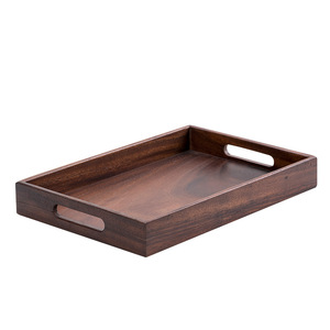 Walnut Wood Rectangular <b>Tea</b> <b>Tray</b> Solid Wood Custom Made Chinese Style Serving <b>Tray</b> - Product Image 5