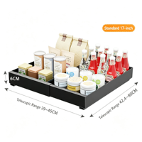 Organisateur de placard coulissant extensible en acier au carbone, support réglable sous l'évier pour l'espace de rangement du comptoir de cuisine