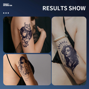 Nuevo jugo de hierbas pegatinas de tatuaje semipermanentes <span class=keywords><strong>brazo</strong></span> pequeño impermeable e inofensivo impreso <span class=keywords><strong>en</strong></span> papel blanco para aplicación corporal - Product Image 3