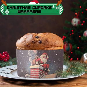Stampi per Panettone Natalizi Vintage all'<span class=keywords><strong>Ingrosso</strong></span>, Vaschette Usa e Getta Resistenti alle Alte Temperature per Dolci Natalizi da Forno - Product Image 3