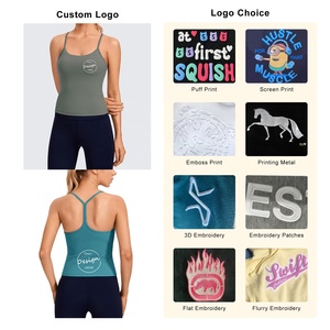 Camiseta sin mangas de poliéster de secado rápido de alta calidad para mujer, Camiseta ajustada con estampado personalizado para Yoga y Fitness, camiseta de tela elástica - Product Image 3