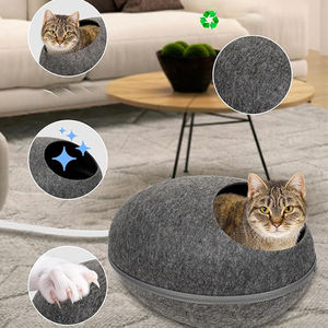 Cama portátil para perros y gatos, cueva, fieltro de lana lavable extraíble, diseño compacto para oficina, dormitorio, caja de uso de invierno, embalaje - Product Image 6