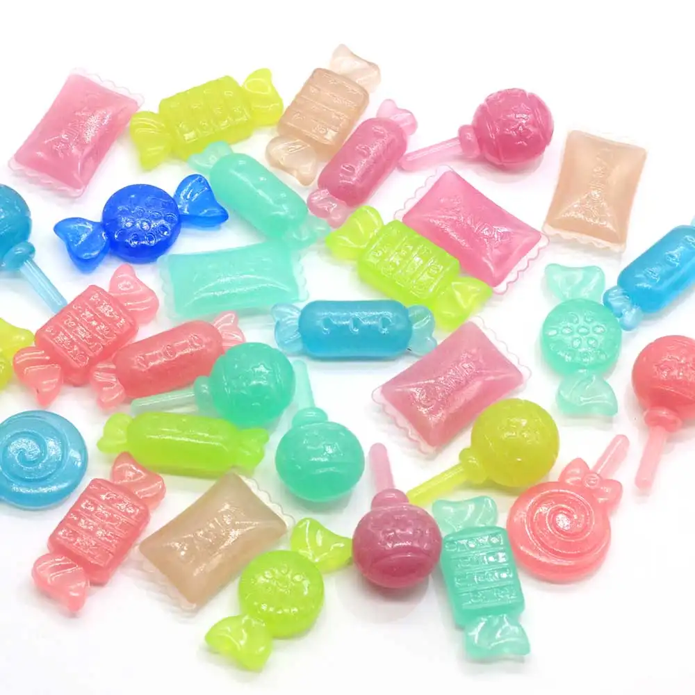 Leuchtende süße Süßigkeiten Perlen Acryl Zucker Handwerk für Kinder Schmuck herstellung Handwerk DIY Zubehör