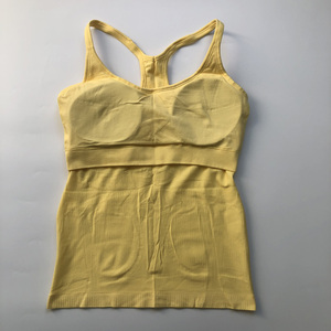 Custom <strong>Best</strong> Comfortable Women Seamless Padded <strong>Workout</strong> <strong>Tank</strong> Tops Ribbed Racerback Gym Athletic Yoga Camisole with <strong>Built</strong> in <strong>Bra</strong> - Product Image 6