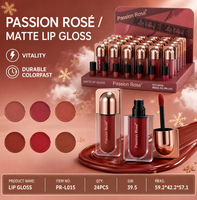 Gloss à lèvres mat en capsule Passion Rose, haute pigmentation, rouge à lèvres liquide velours pour tous types de peau, application douce, cosmétique à marque privée