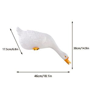 Sculpture de canard blanc inspirée de la texture de la résine, peinte à la main, design aquatique, Feng Shui, pour jardin extérieur, ambiance naturelle - Product Image 6