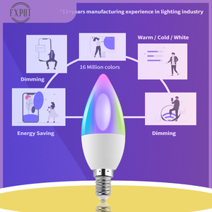 Control de atenuación Voz 5W E14 RGB + WW Luz LED Wifi Smart Life Room Home vela luz Bombilla inteligente para Alexa Google - Product Image 3