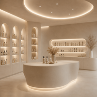 Poste de travail de luxe pour salon de coiffure, conception intérieure complète de salon de manucure, rénovation de salon de barbier, projet clé en main