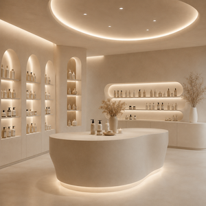 Poste de travail de luxe pour salon de coiffure, conception intérieure complète de salon de manucure, rénovation de salon de barbier, projet clé en main - Product Image 1