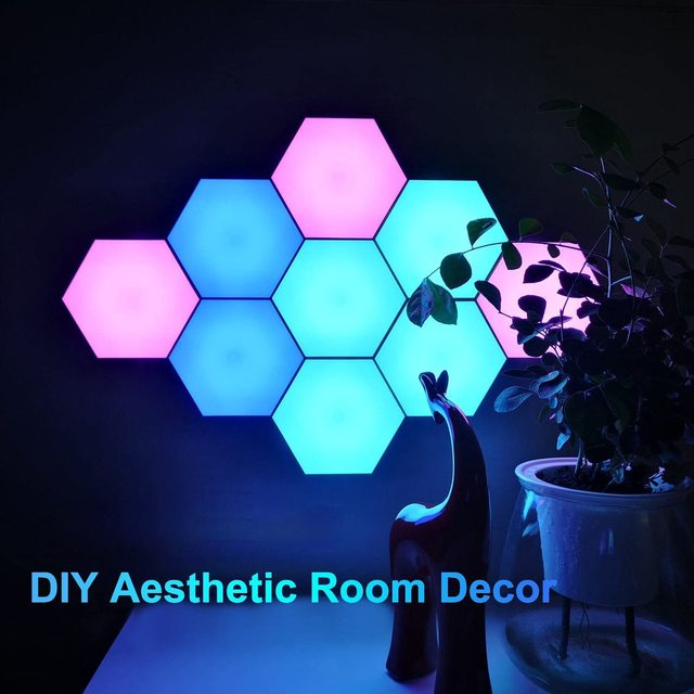 Neon Party Novelty Supplies Hexagon Honeycomb LED Gaming Room Lamp with Modern Design RGB Lighting Remote Control