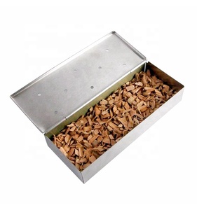 Smoker Box Outdoor BBQ Tools 430# Stainless Steel BBQ Wood Chips Smoker Box For Barbecue Meat