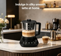 Machine à thé et à chai intelligente compacte avec bouilloire en verre de 1,5 L, fonction maintien au chaud, mélange automatique et fonctions de sécurité