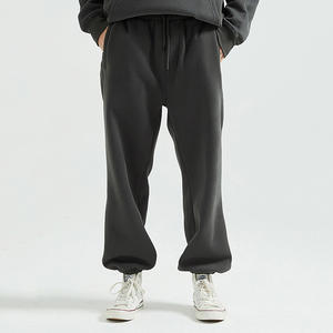 Pantalons de survêtement unisexes pour hommes, en coton épais et polaire, taille élastique, séchage rapide, logo personnalisé, streetwear, jogging - Product Image 3